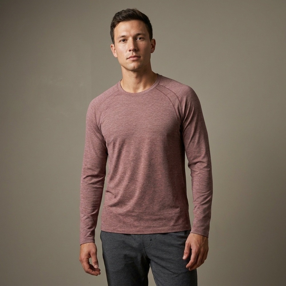 LULULEMON Mens Metal Vent Tech Shirt Medium Burgundy Nylon Athletic Sportcore